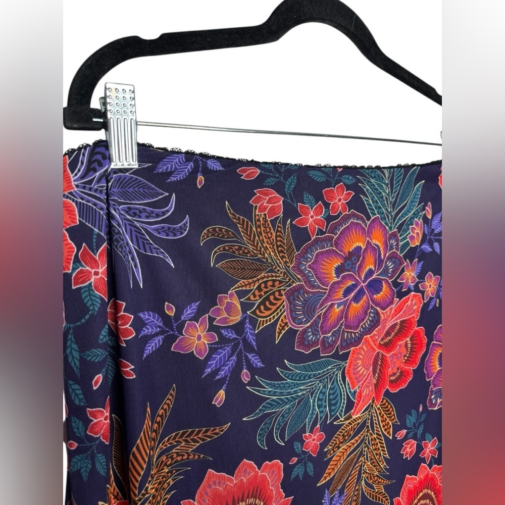 NEW Johnny Was Jade Lizandrea Mesh Pull On Midi Skirt Etta's Garen Print XL - Picture 8 of 13